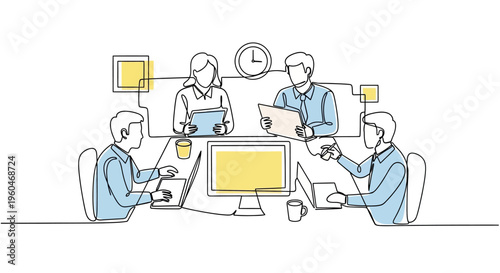 Business meeting, teamwork, collaboration, planning, strategy, office, discussion, people working together