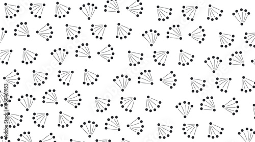Texture in the form of dots with lines, atomic or molecular groups look like fans.