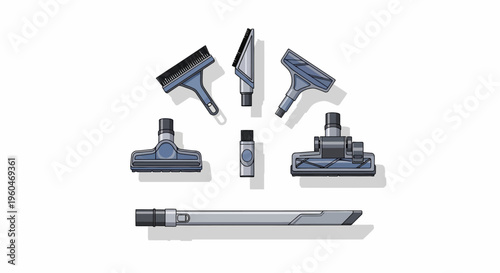 Vacuum Cleaner Attachments Set: Brushes, Nozzles, Extension Tube, Hose Connector