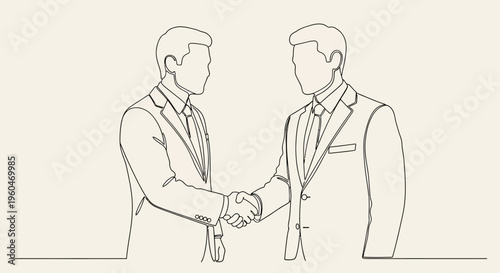 Business handshake illustration, partnership agreement, successful deal, teamwork, professional meeting