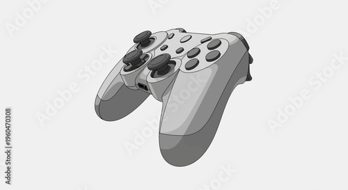 Modern Game Controller Isolated on White Background - 3D Render