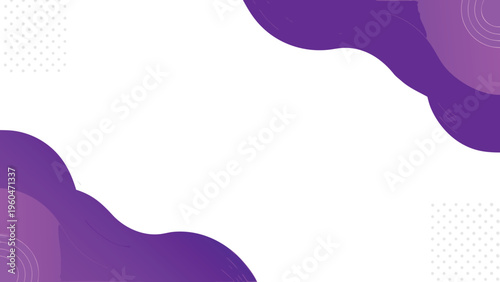 Abstract purple and white background with fluid shapes and dots