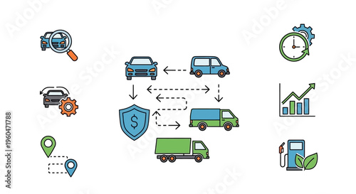 Logistics Transportation Delivery Trucks Vehicles.