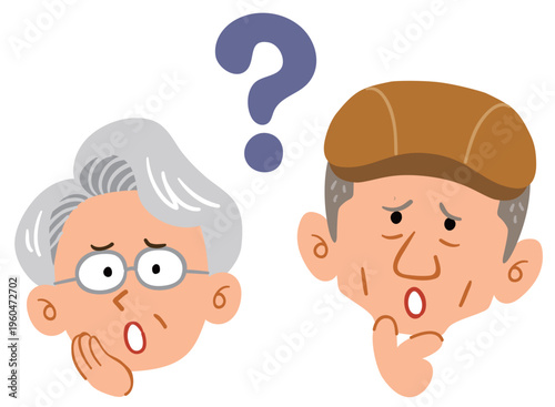 疑問を感じるシニアの夫婦の表情