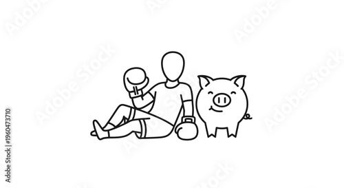 Dedication to fitness and financial well-being: A dual path to success represented by strength