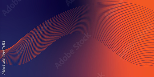 Glowing OrangeRed and navy gradient ribbons rising smoothly from a deep black shadowed base across a subtle grainy textured background with gentle luminous highlights, modern creative header design