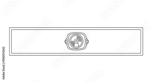 Outline illustration of a modern surveillance camera lens capturing digital visual data in a sleek