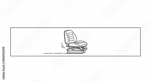 Modern vehicle seat suspension mechanism outline drawing for enhanced riding comfort and stability