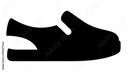 Slip on shoes icon, simple vector illustration representing easy wear footwear without laces for daily use