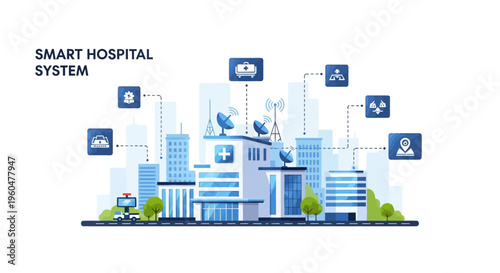 Smart Hospital System Concept: Modern Healthcare Technology and Connectivity