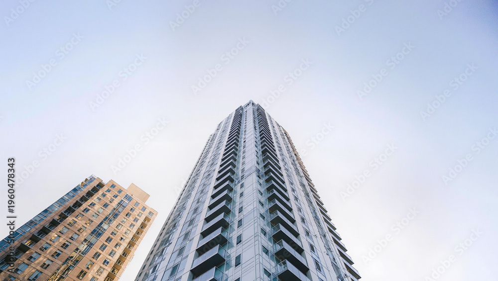 Fototapeta premium Low Angle View of Modern Skyscraper Against Clear Sky