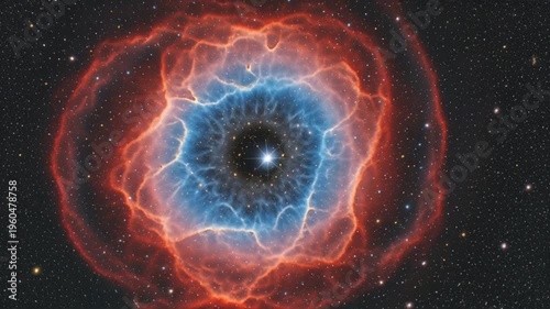 Vibrant nebula explosion in deep space with stars