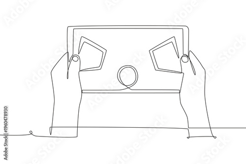 Watch football live stream online concept one-line drawing
