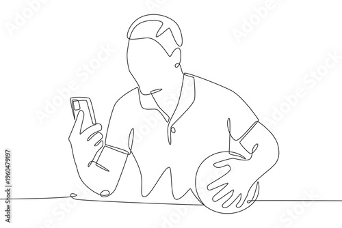 Watch football live stream online concept one-line drawing