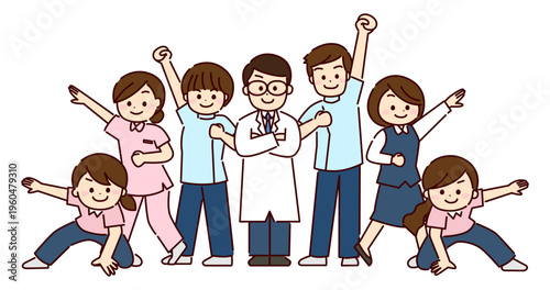 ヒーローポーズの在宅医療チームの人々