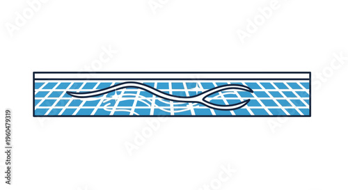 Conceptual vector illustration of a medical stent positioned inside a tubular biological pathway