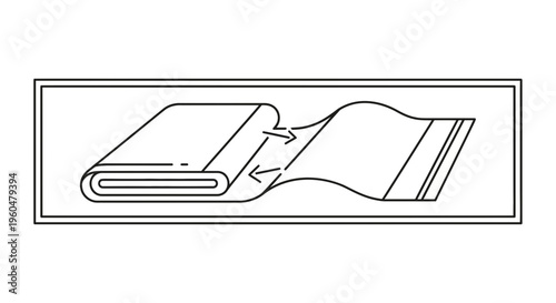 Illustration of material unwinding from a compact roll, symbolizing continuous textile production