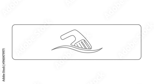 Clean vector outline icon illustrating a hand actively propelling through water during a swim