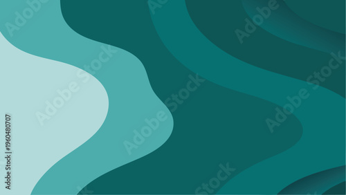 Abstract background with flowing teal and aqua colored layers