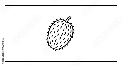 Minimalist soursop tropical fruit outline vector illustration for healthy eating concepts a simple