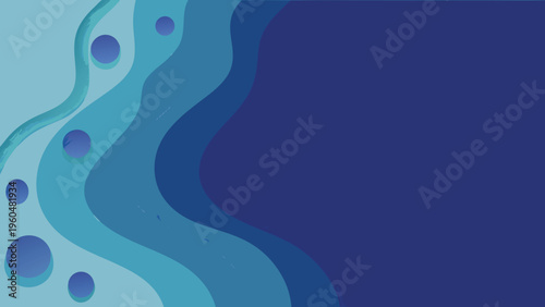 Abstract flowing shapes in shades of blue and teal