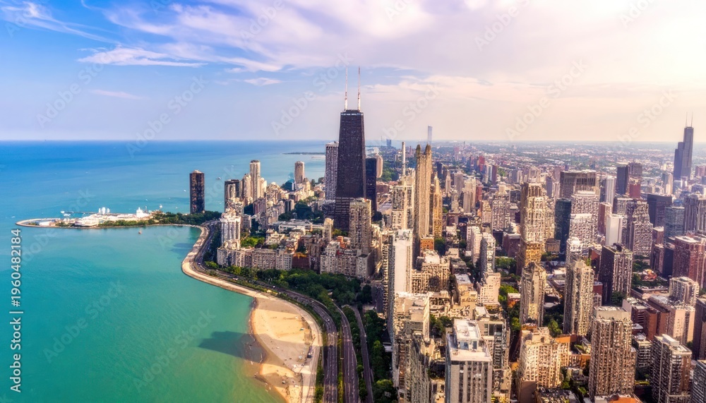 Fototapeta premium Urban expanse reflecting a boundless sky
