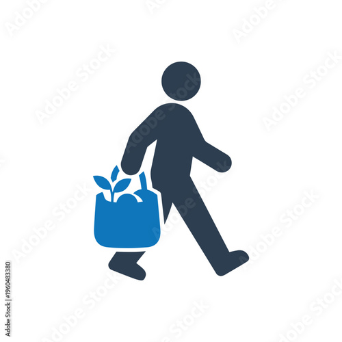 Sustainable Grocery Shopping Icon