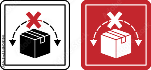 Do Not Roll Signs. Cardboard Packaging Labels. Black and White Vector Icons. Logistics, Shipping. Warning Symbol, Handle With Care