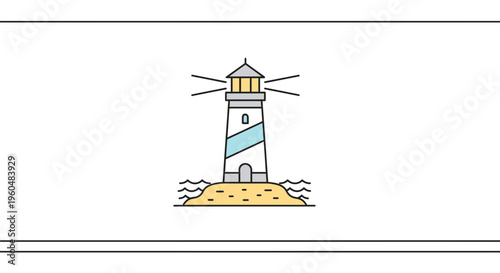 Coastal beacon illuminating the way for maritime navigation and safe passage across the waters