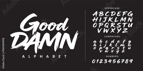 Good Damn Bold Brush Script Font Distorted Hand Drawn Typography for Grunge and Rock Branding