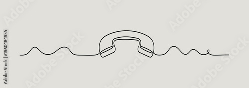 Minimal continuous line dental floss around tooth on neutral background, oral hygiene concept illustration for preventive dentistry and healthcare design