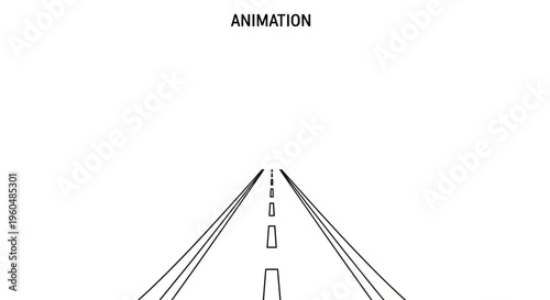 Simple linear road stretching infinitely, representing forward movement and animated transitions