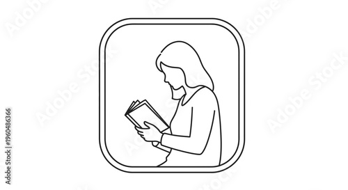 Woman Reading Book Silhouette Icon