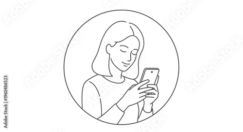 Woman Using Smartphone, Online Communication, Digital Lifestyle, Social Media Connection