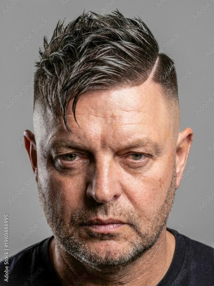 Fototapeta premium Modern Textured Undercut and Intense Gaze