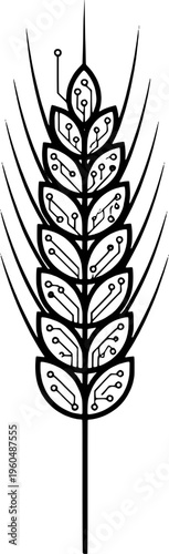 Digital farming innovation and agtech vector, "Created with AI assistance and manually refined."