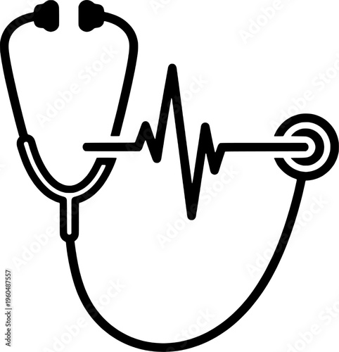 Telemedicine technology and medical heartbeat vector, "Created with AI assistance and manually refined."