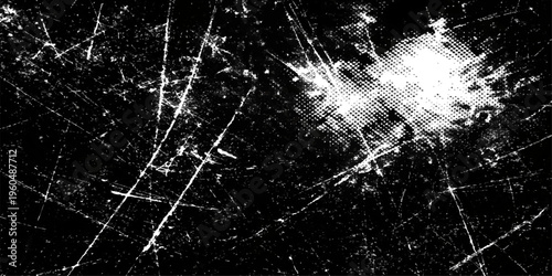 Abstract a textured and scratched surface, the image evokes a sense of decay and wear, a pattern of cuts and imperfections etched upon a dark canvas.