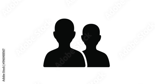 Two silhouetted figures possibly a man and a child facing forward