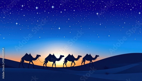 A celestial journey under a starlit sky