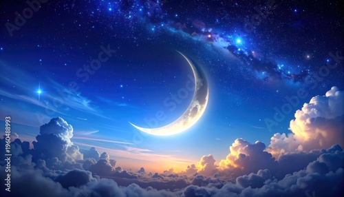 Celestial luminescence paints a serene nocturnal panorama.