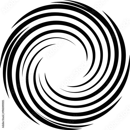 Black and white spiral optical illusion artwork image