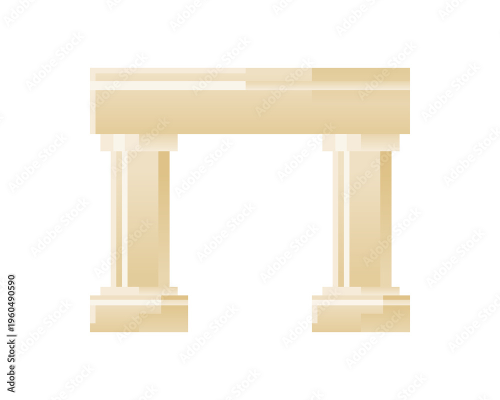 Fototapeta premium Ancient stone arch door icon vector design