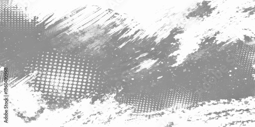 Abstract an abstract, textured monochrome artwork, featuring an artistic mix of brushstrokes and halftone patterns. A study in contrasts with striking texture.