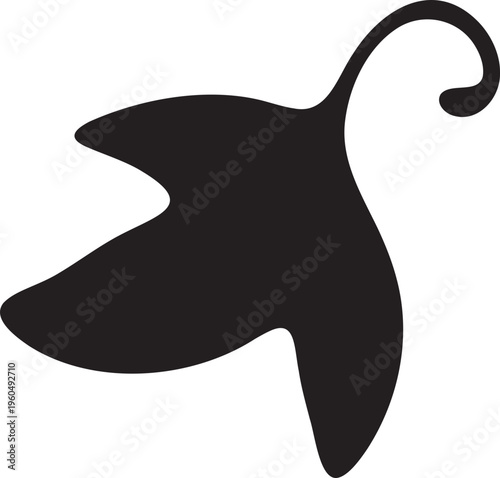 Black stingray, sting ray, ocean creature, sea animal, vector icon