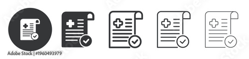 Health Approval thin line and solid icon. Multi series icon. Web minimal icon