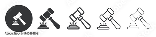 Legal Verdict thin line and solid icon. Multi series icon. Web minimal icon