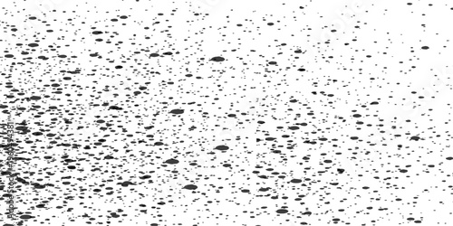 Abstract a striking splatter texture featuring scattered droplets of varying sizes creating dynamic visual interest and a sense of movement. Suitable for design projects.