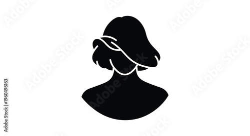 A striking black profile of a woman s face and elaborate hairstyle presented as a bold silhouette