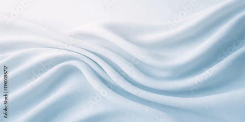 Blue Satin Silk Fabric Texture Flowing Waves Background